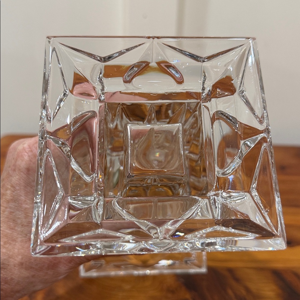 Partylite Quad Prism Pedestal Lead Crystal Pillar Candle Holder Vase - Picture 4 of 5